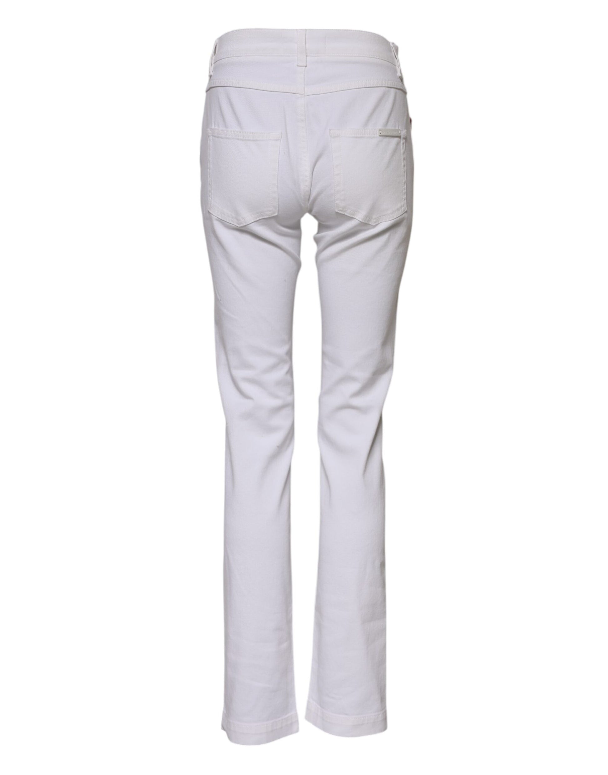 Dolce & Gabbana White Floral Embroidery GIRLY Denim Jeans by Dolce & Gabbana