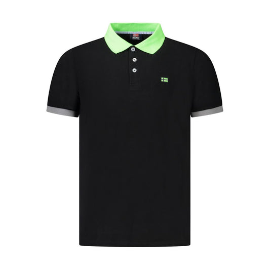 Polo homme en coton noir Norvège 1963