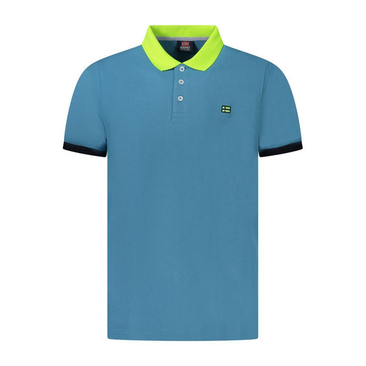 Polo bleu en coton pour homme, Norvège 1963