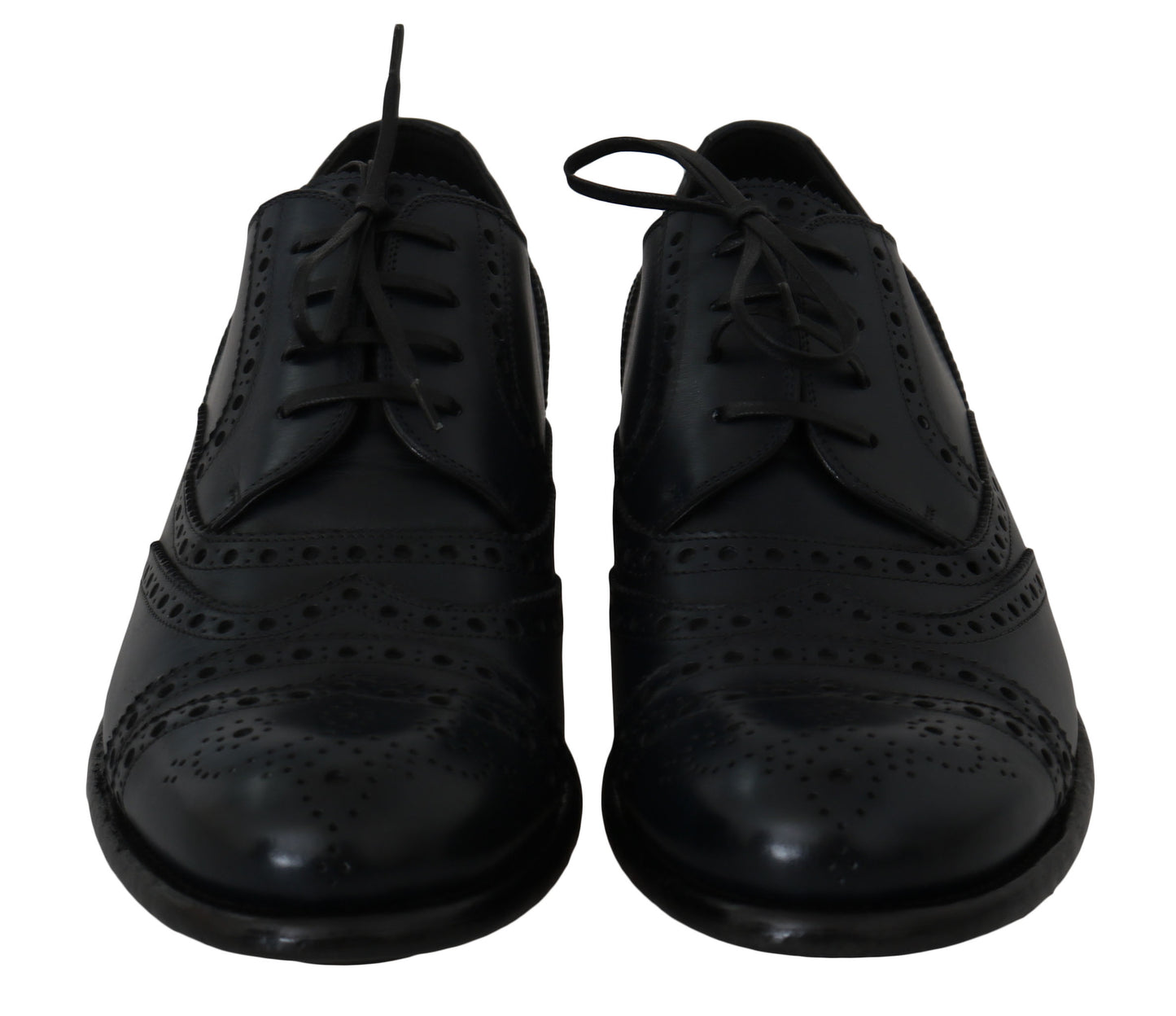 Chaussures Derby élégantes à bout golf en cuir bleu Dolce &amp; Gabbana