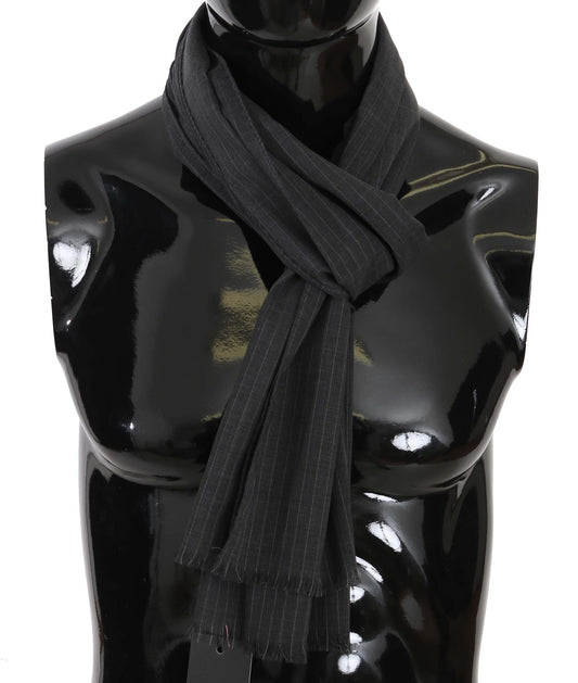 Écharpe élégante en laine à rayures grises Dolce &amp; Gabbana pour homme
