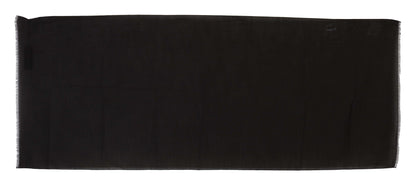 Dolce &amp; Gabbana Brown Virgin Wool Striped Pattern Wrap Scarf
