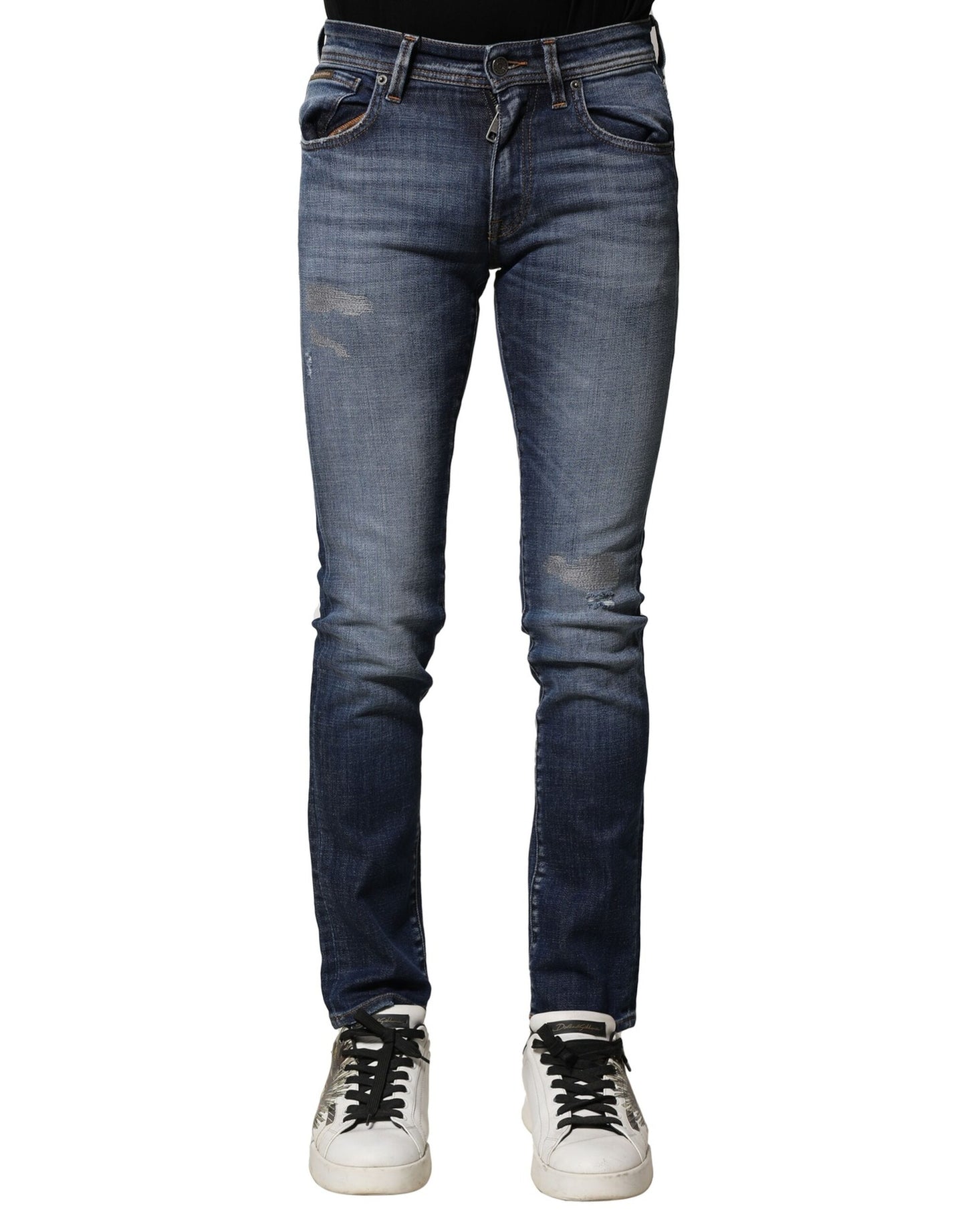 Jean slim en coton délavé bleu Dolce &amp; Gabbana pour homme