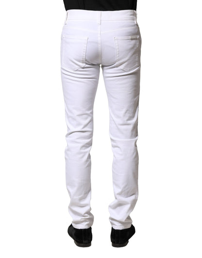 Jean skinny en coton blanc Dolce &amp; Gabbana pour homme