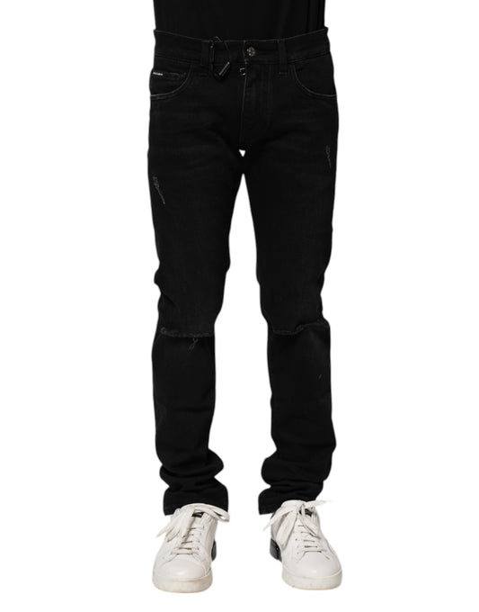 Jean skinny en coton noir Dolce &amp; Gabbana