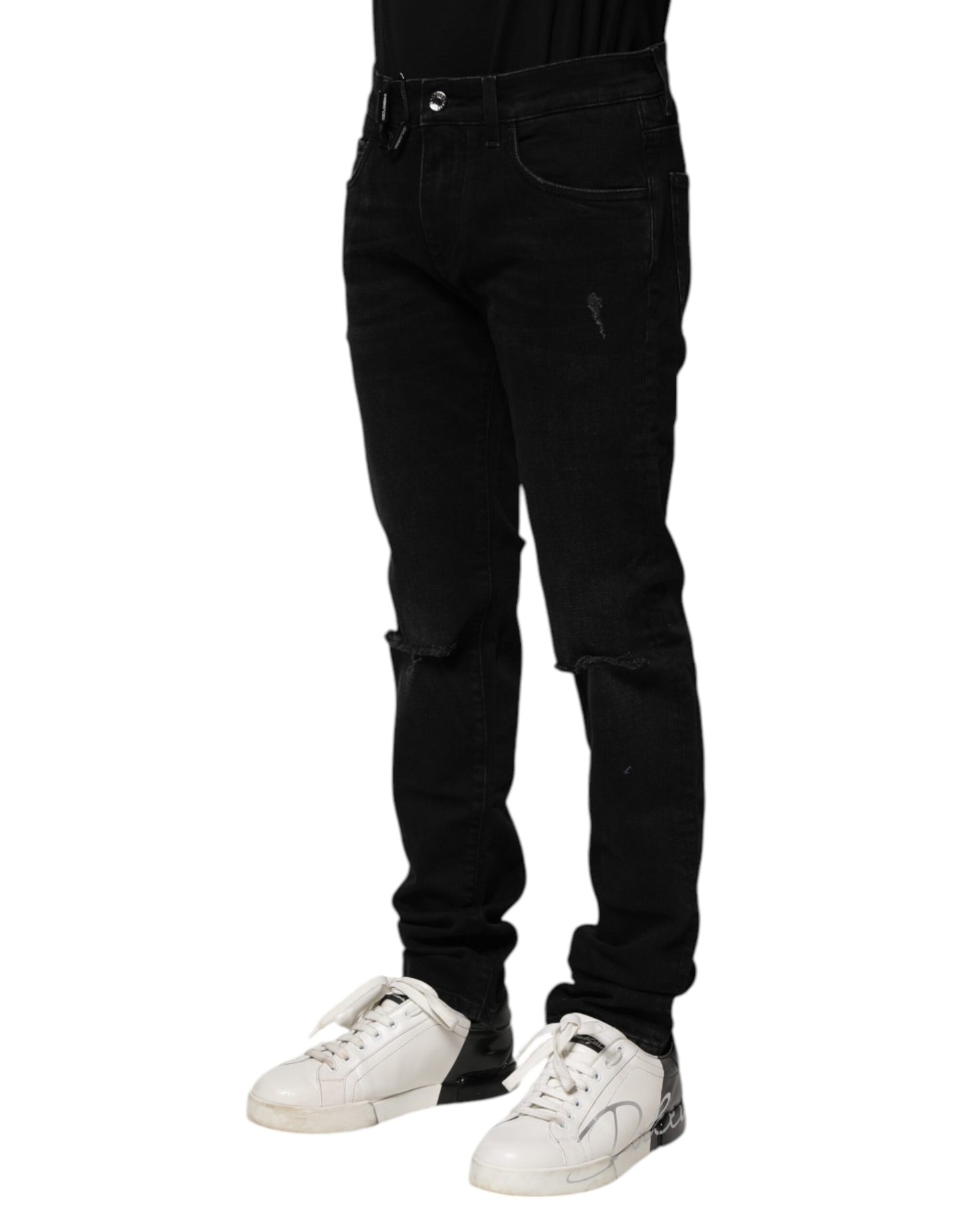 Dolce &amp; Gabbana Black Cotton Skinny Denim Jeans