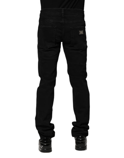 Dolce &amp; Gabbana Black Cotton Skinny Denim Jeans