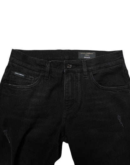 Dolce &amp; Gabbana Black Cotton Skinny Denim Jeans