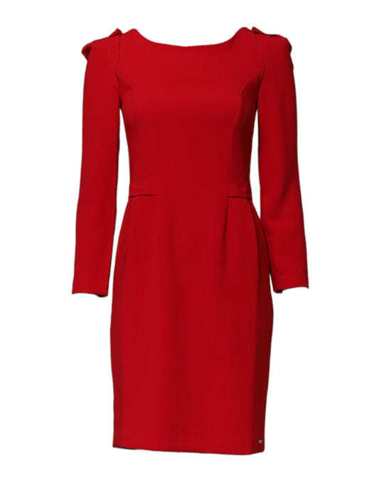 Robe fourreau rouge à manches longues au-dessus du genou Armani Exchange