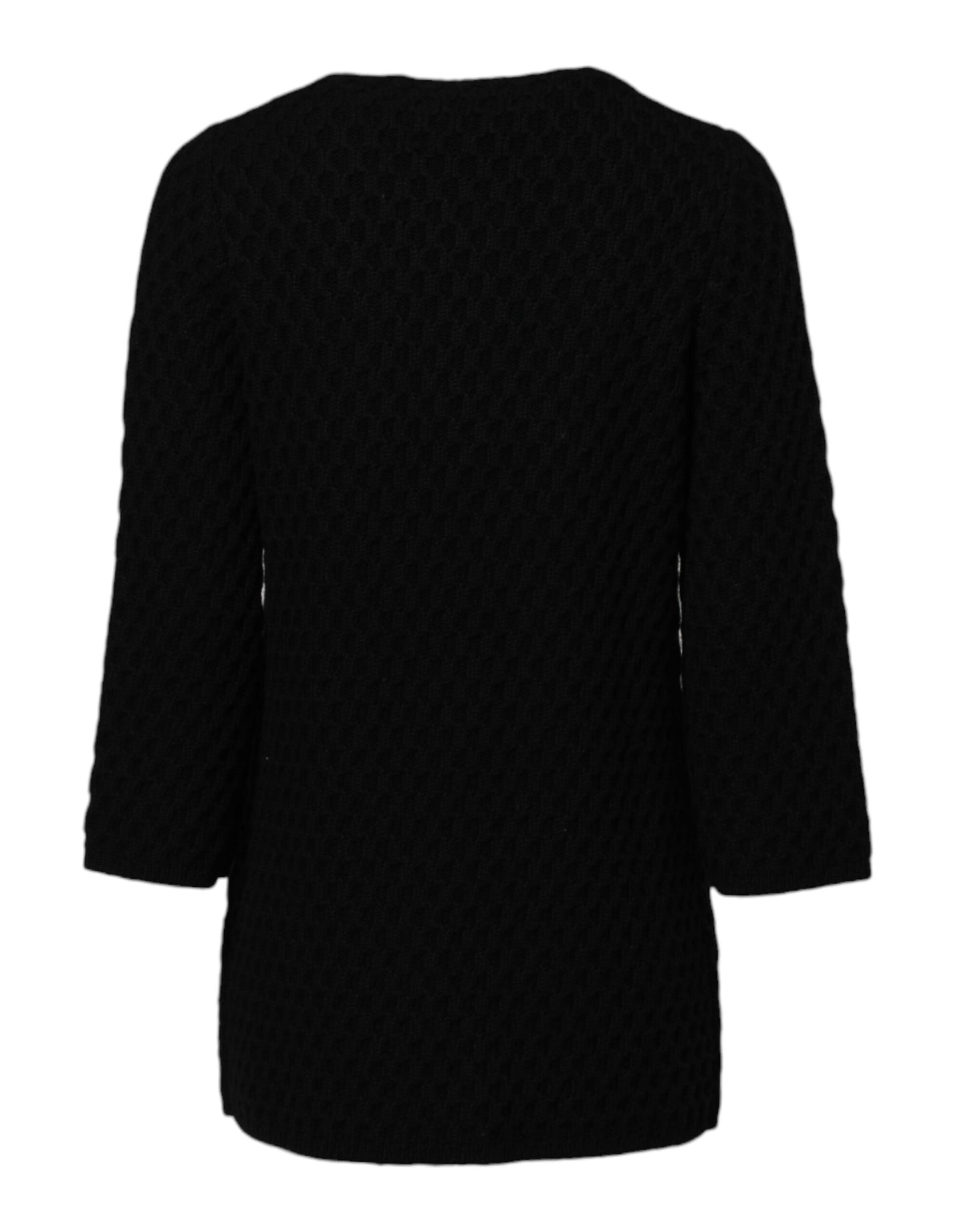 Dolce &amp; Gabbana Black Cashmere Quilted Embellished Jacket