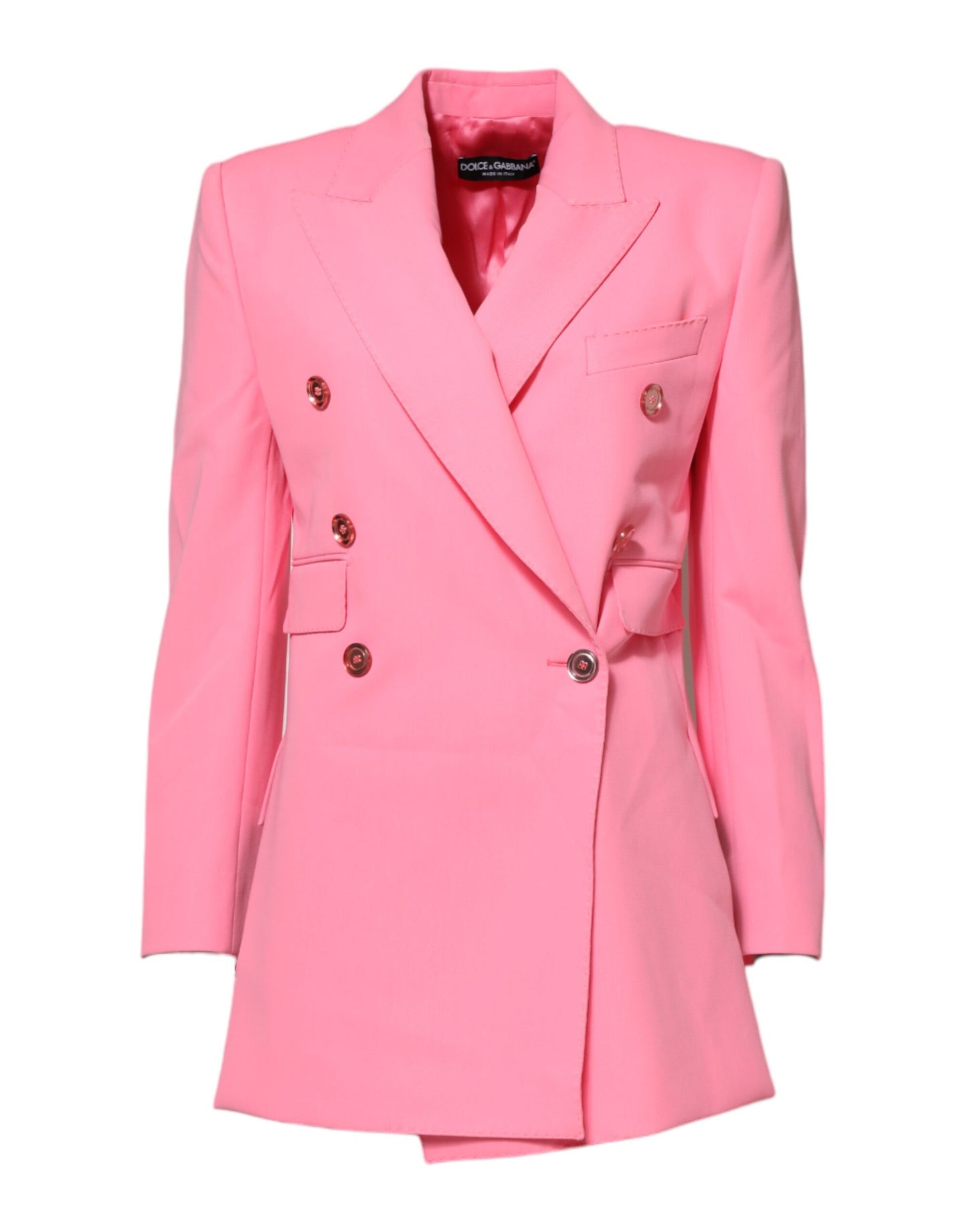 Dolce &amp; Gabbana Pink Double Breasted Women Coat Jacket