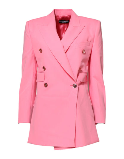 Dolce &amp; Gabbana Pink Double Breasted Women Coat Jacket