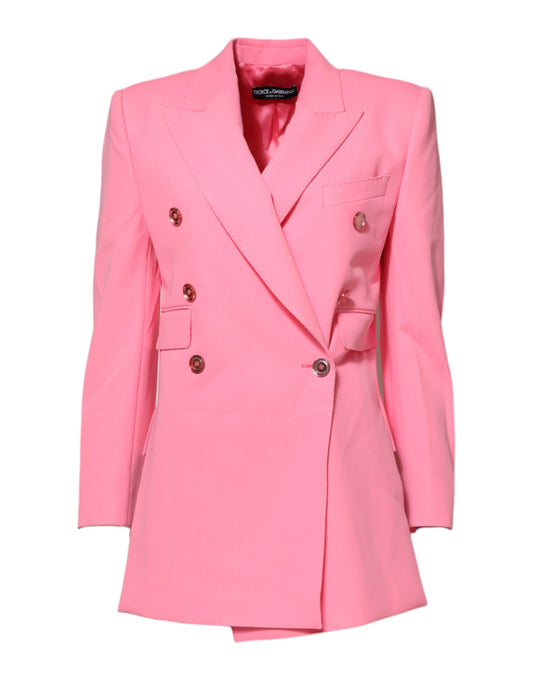 Dolce &amp; Gabbana Pink Double Breasted Women Coat Jacket