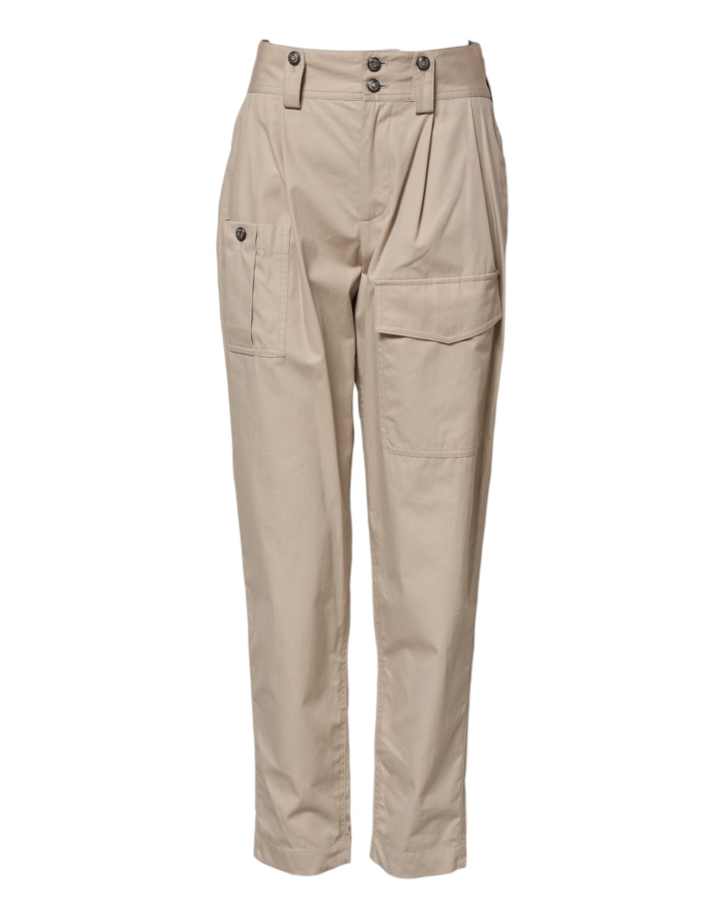 Dolce &amp; Gabbana Beige Cotton High Waisted Pants