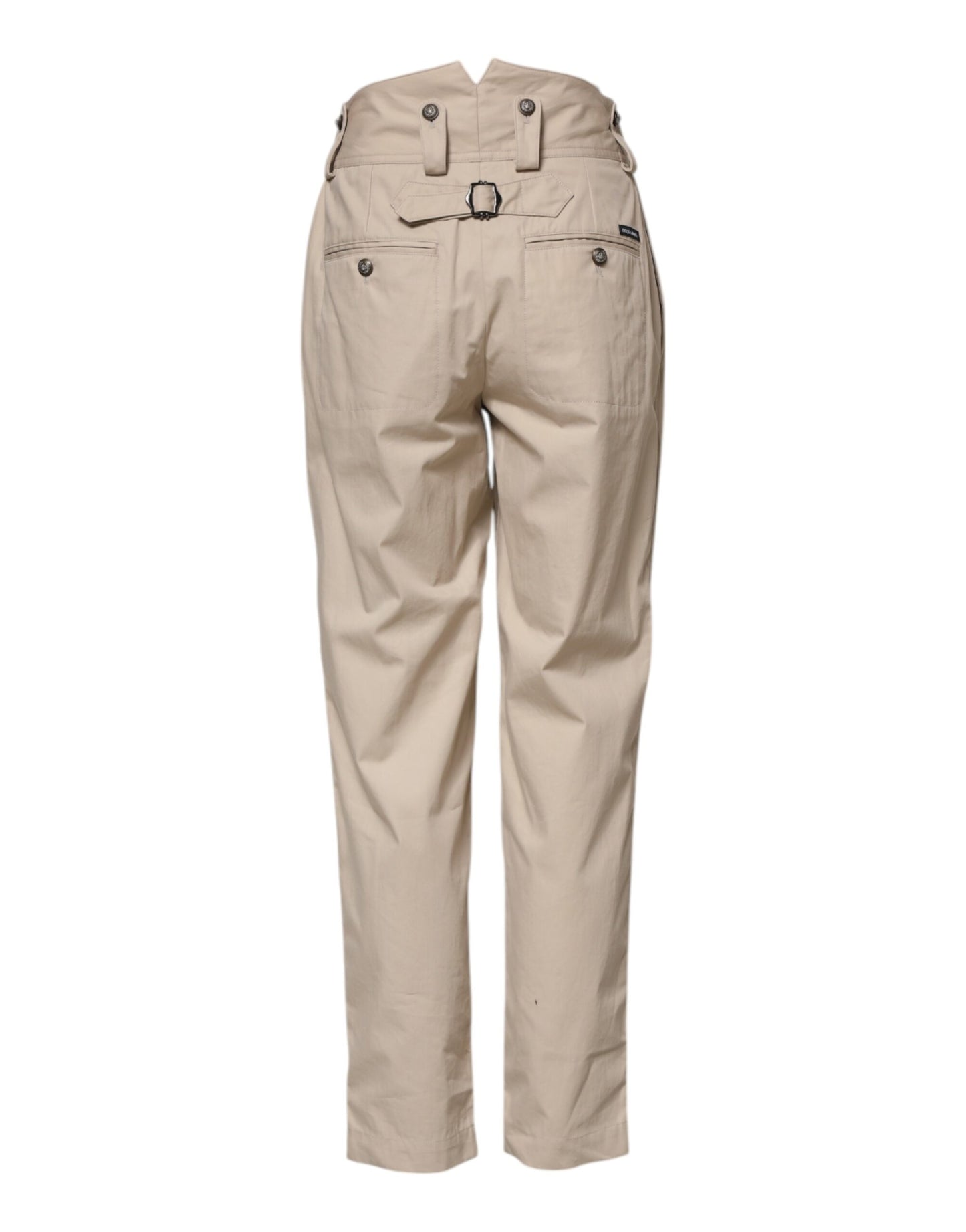 Dolce &amp; Gabbana Beige Cotton High Waisted Pants