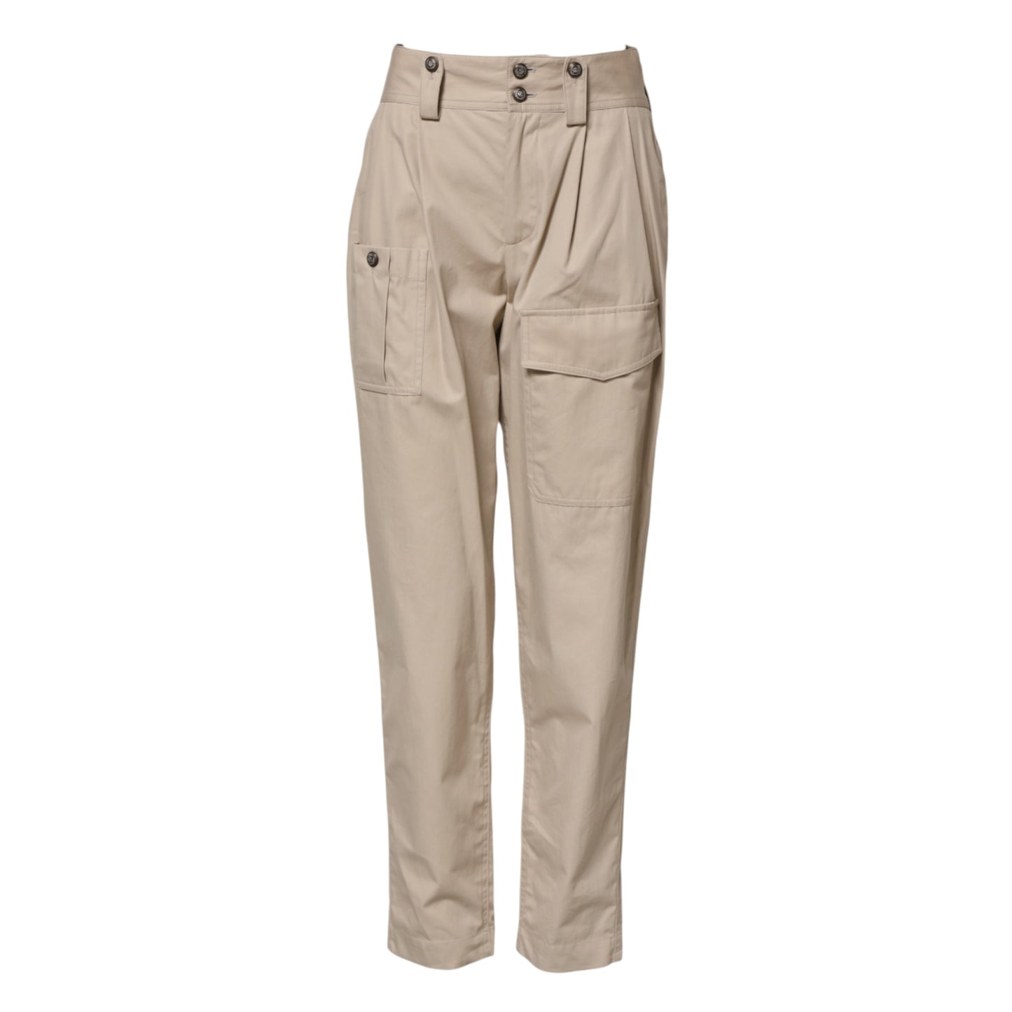 Dolce &amp; Gabbana Beige Cotton High Waisted Pants