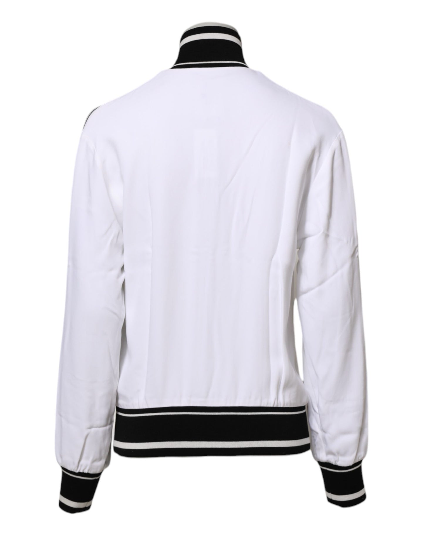 Dolce &amp; Gabbana White Viscose Logo Women Full Zip Jacket