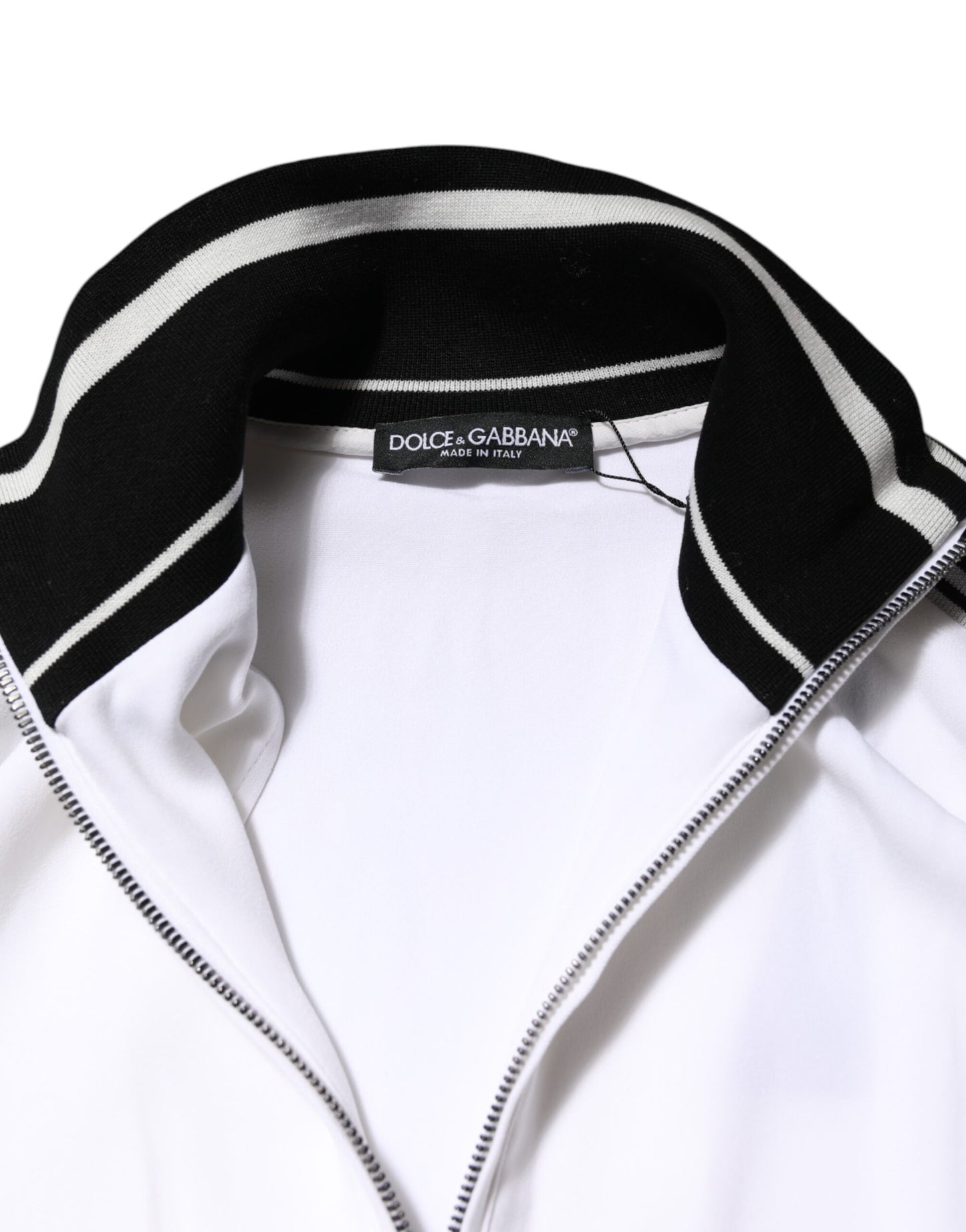 Dolce &amp; Gabbana White Viscose Logo Women Full Zip Jacket