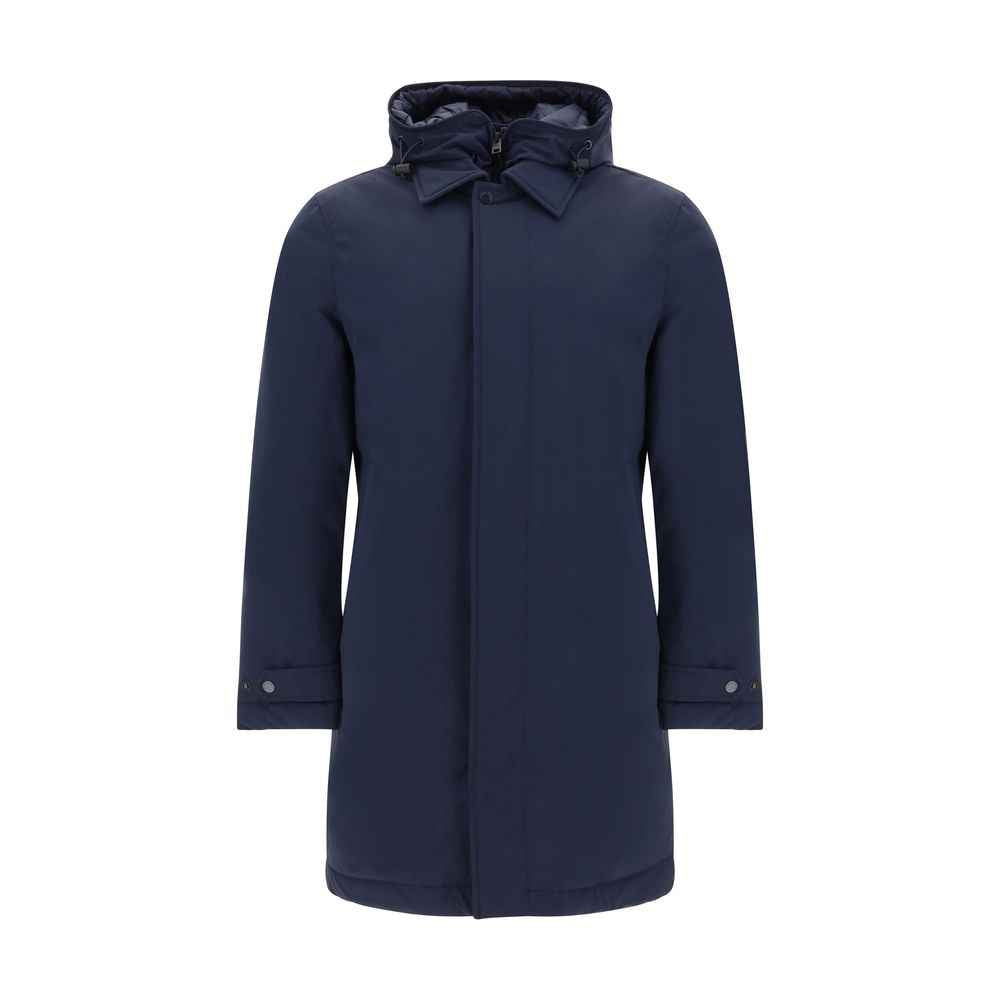 Woolrich Carcoat Down Jacket Wool Down Monochrome Finish