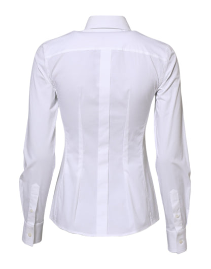 Dolce &amp; Gabbana - Chemise blanche à manches longues et col en coton