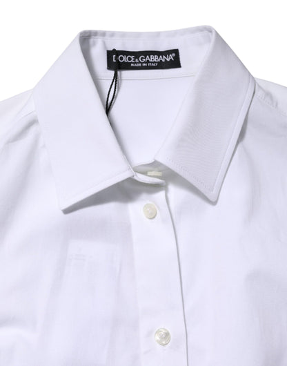 Dolce &amp; Gabbana - Chemise blanche à manches longues et col en coton