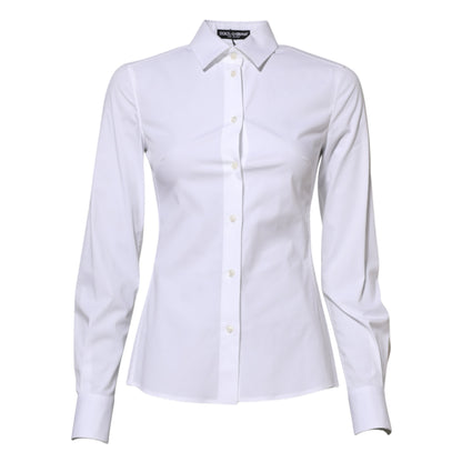 Dolce &amp; Gabbana - Chemise blanche à manches longues et col en coton