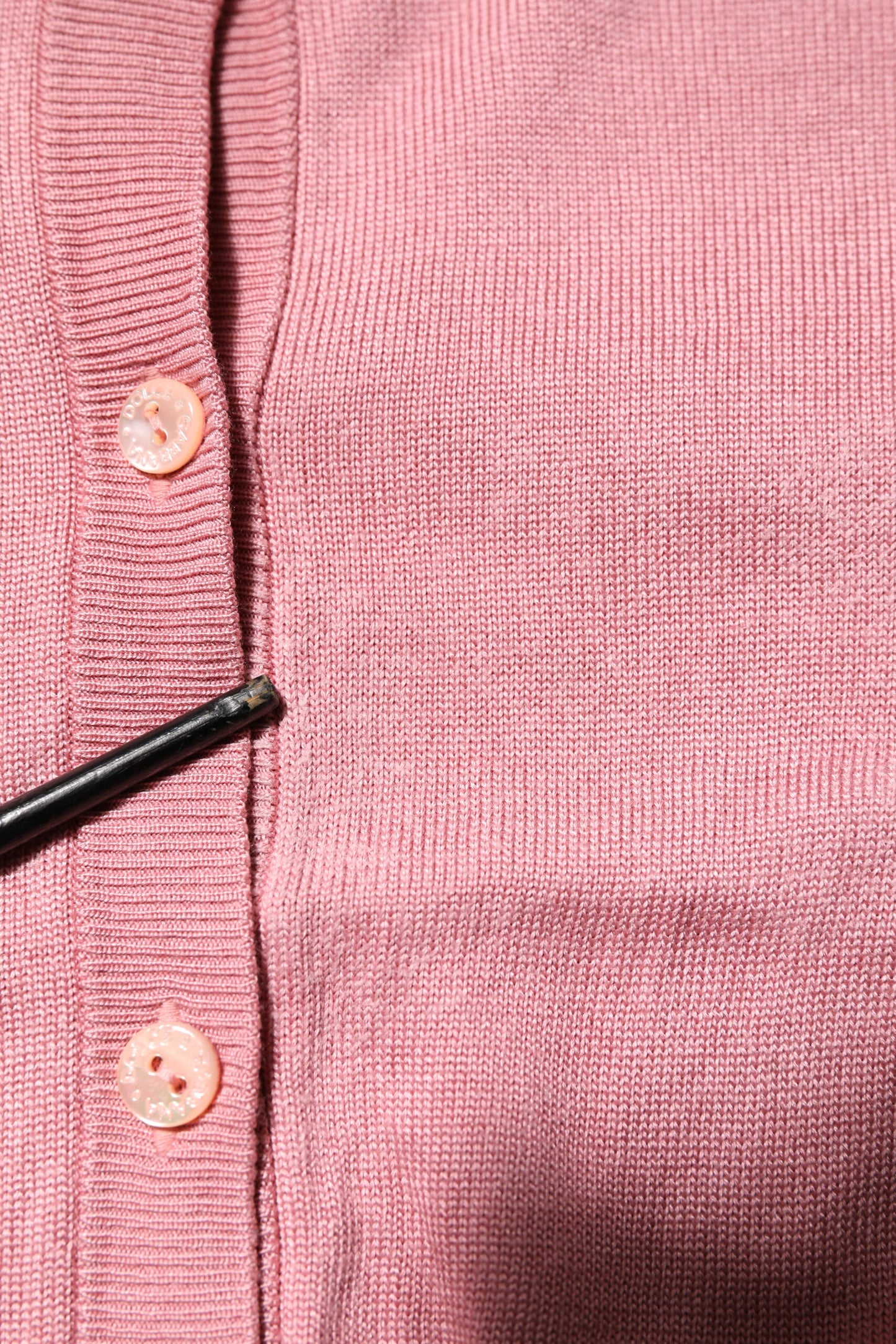 Dolce &amp; Gabbana Pink Silk Cropped Crew Neck Cardigan Sweater