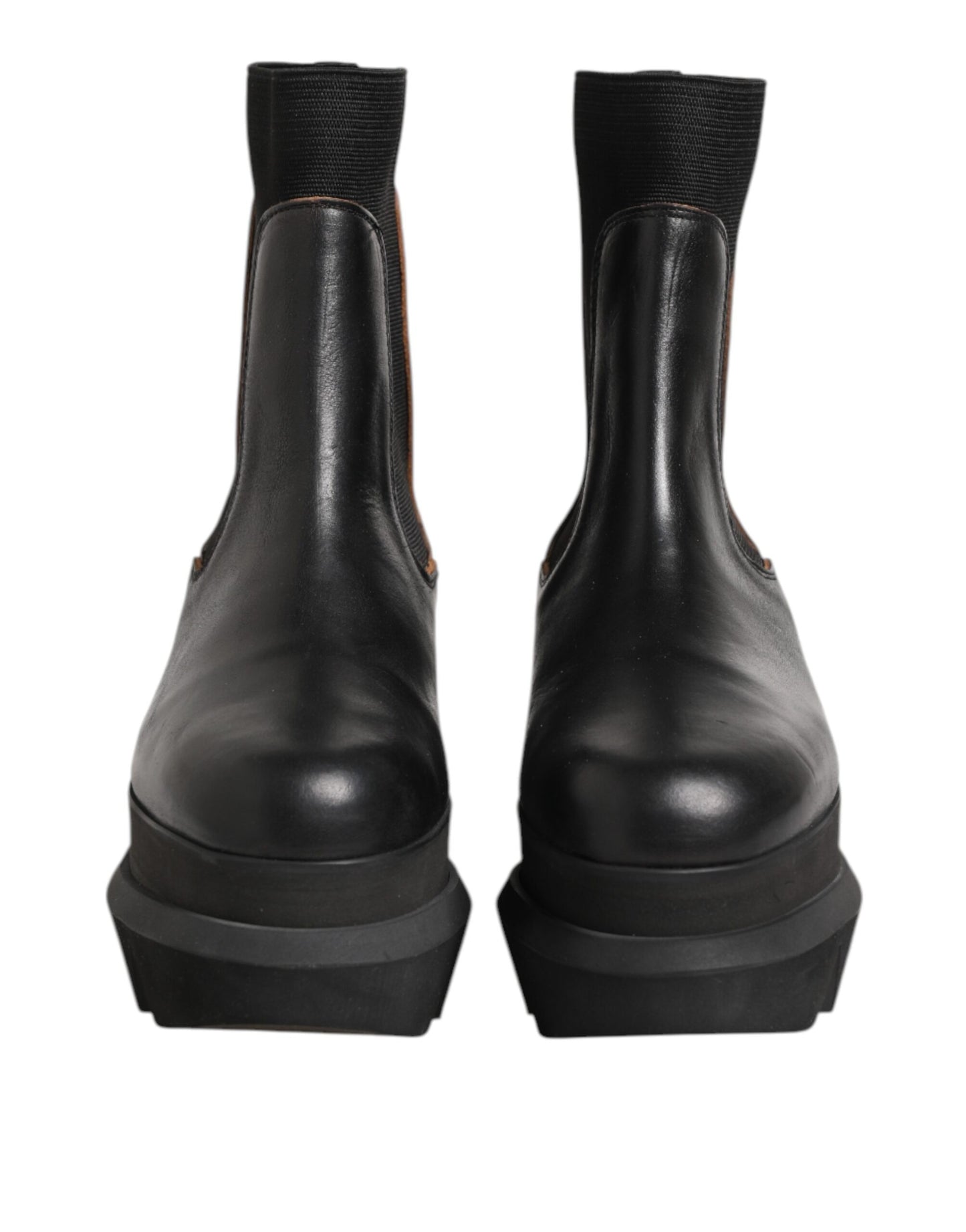 Sacai Black Chelsea Leather Pull On Women Ankle Boots Shoes by Sacai