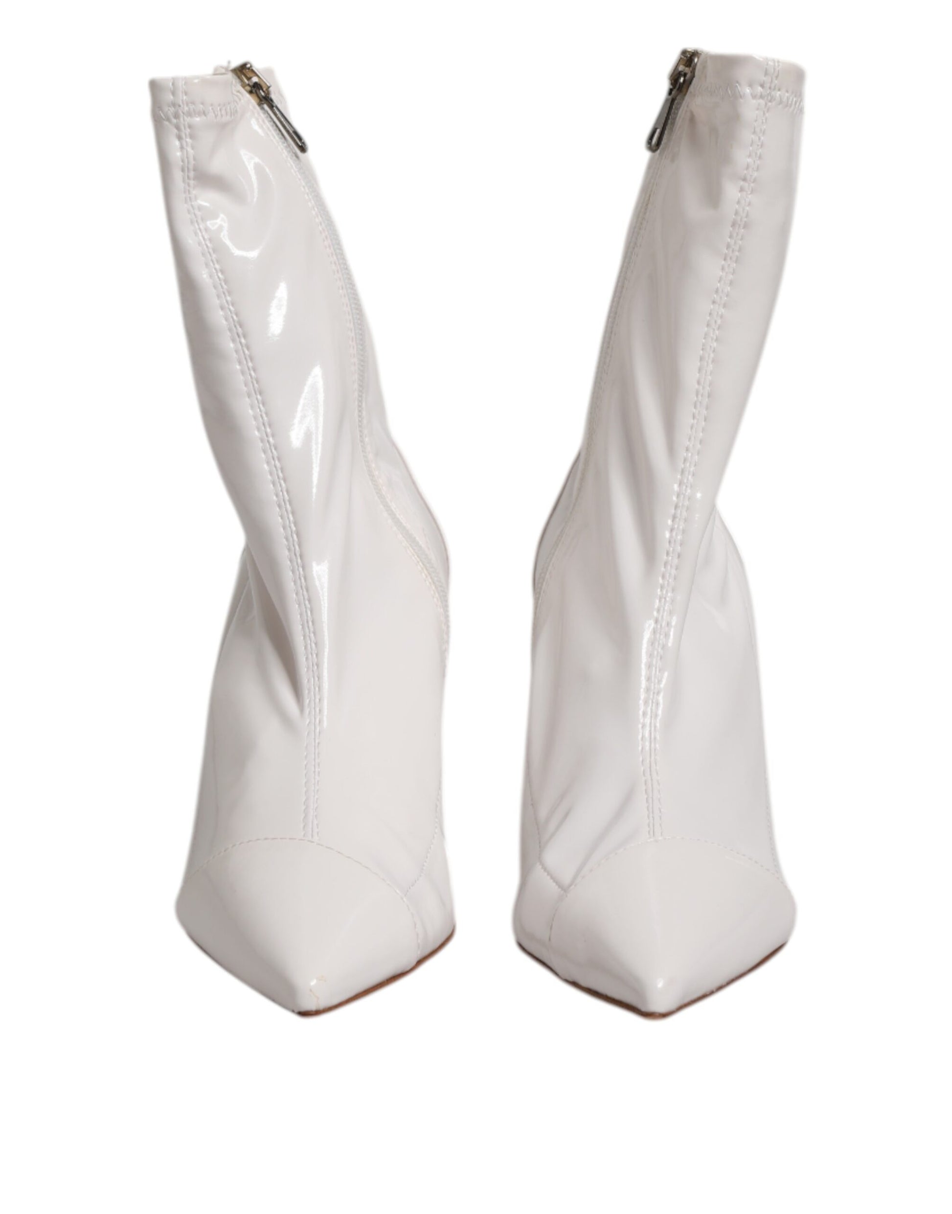 Elisabetta Franchi White Stiletto Heels Mid Calf Boots Shoes by Elisabetta Franchi