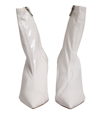 Elisabetta Franchi White Stiletto Heels Mid Calf Boots Shoes by Elisabetta Franchi