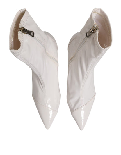 Elisabetta Franchi White Stiletto Heels Mid Calf Boots Shoes by Elisabetta Franchi