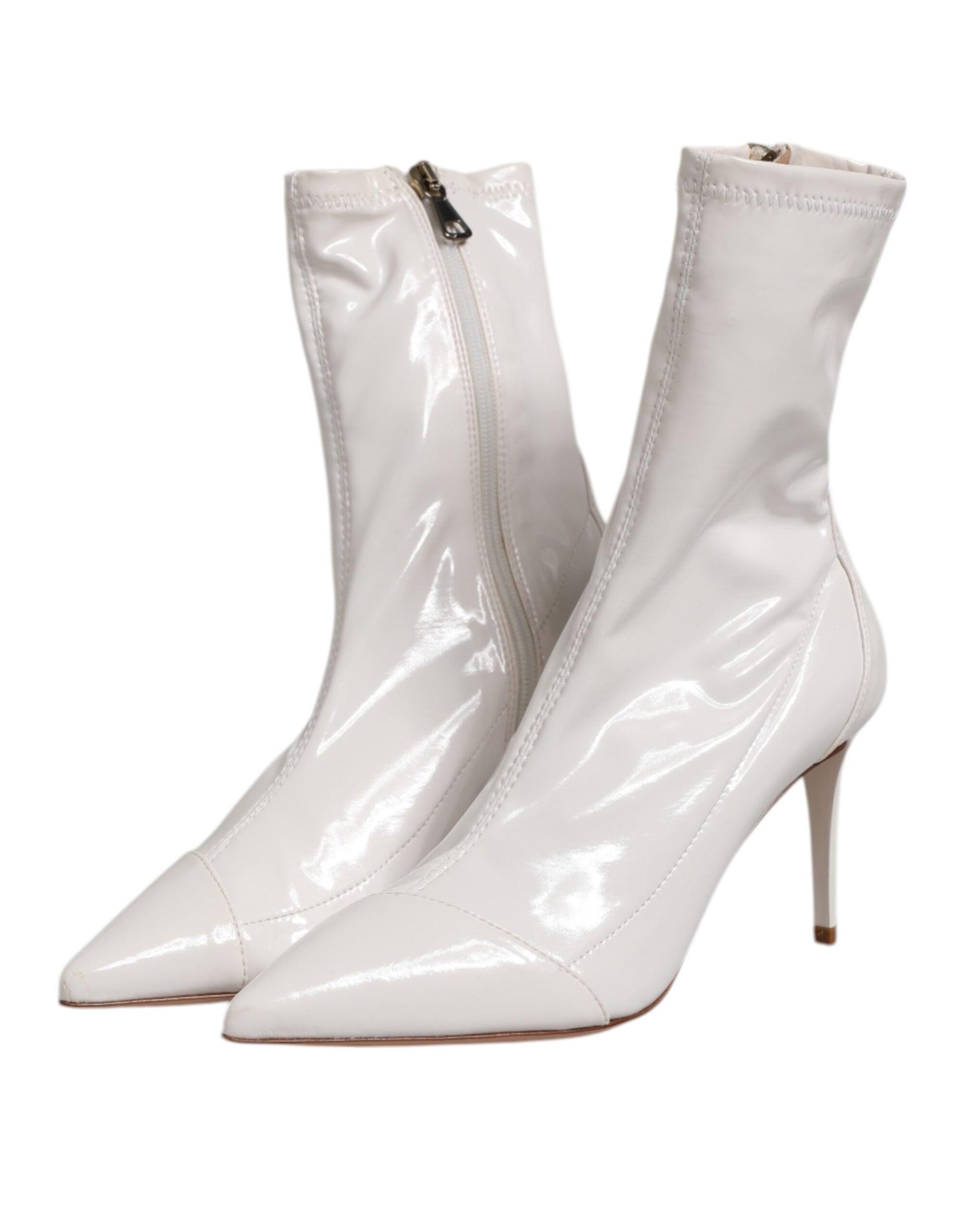 Elisabetta Franchi White Stiletto Heels Mid Calf Boots Shoes by Elisabetta Franchi