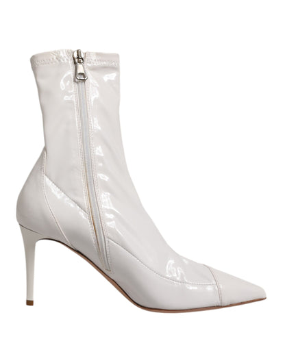 Elisabetta Franchi White Stiletto Heels Mid Calf Boots Shoes by Elisabetta Franchi