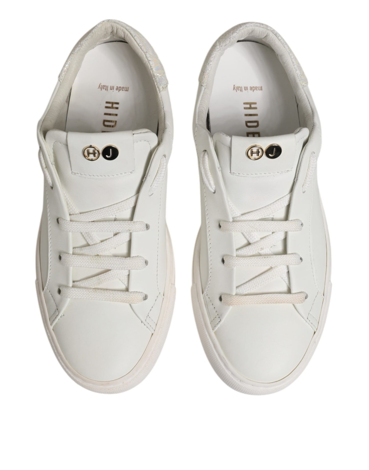 HIDE & JACK White Leather Low Top Lace Up Sneakers Shoes by HIDE & JACK
