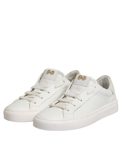 HIDE & JACK White Leather Low Top Lace Up Sneakers Shoes by HIDE & JACK