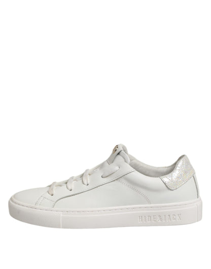 HIDE & JACK White Leather Low Top Lace Up Sneakers Shoes by HIDE & JACK