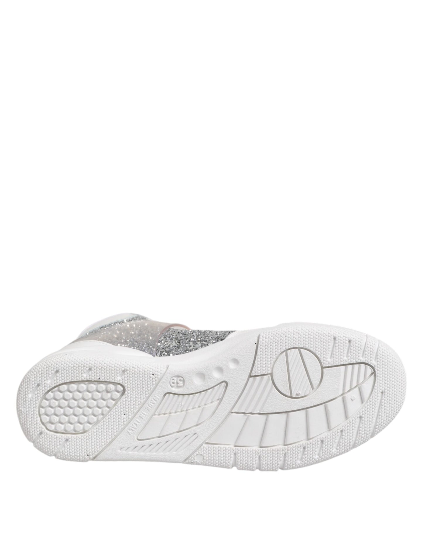 Chiara Ferragni White Silver High Top Women Sneakers Shoes by Chiara Ferragni