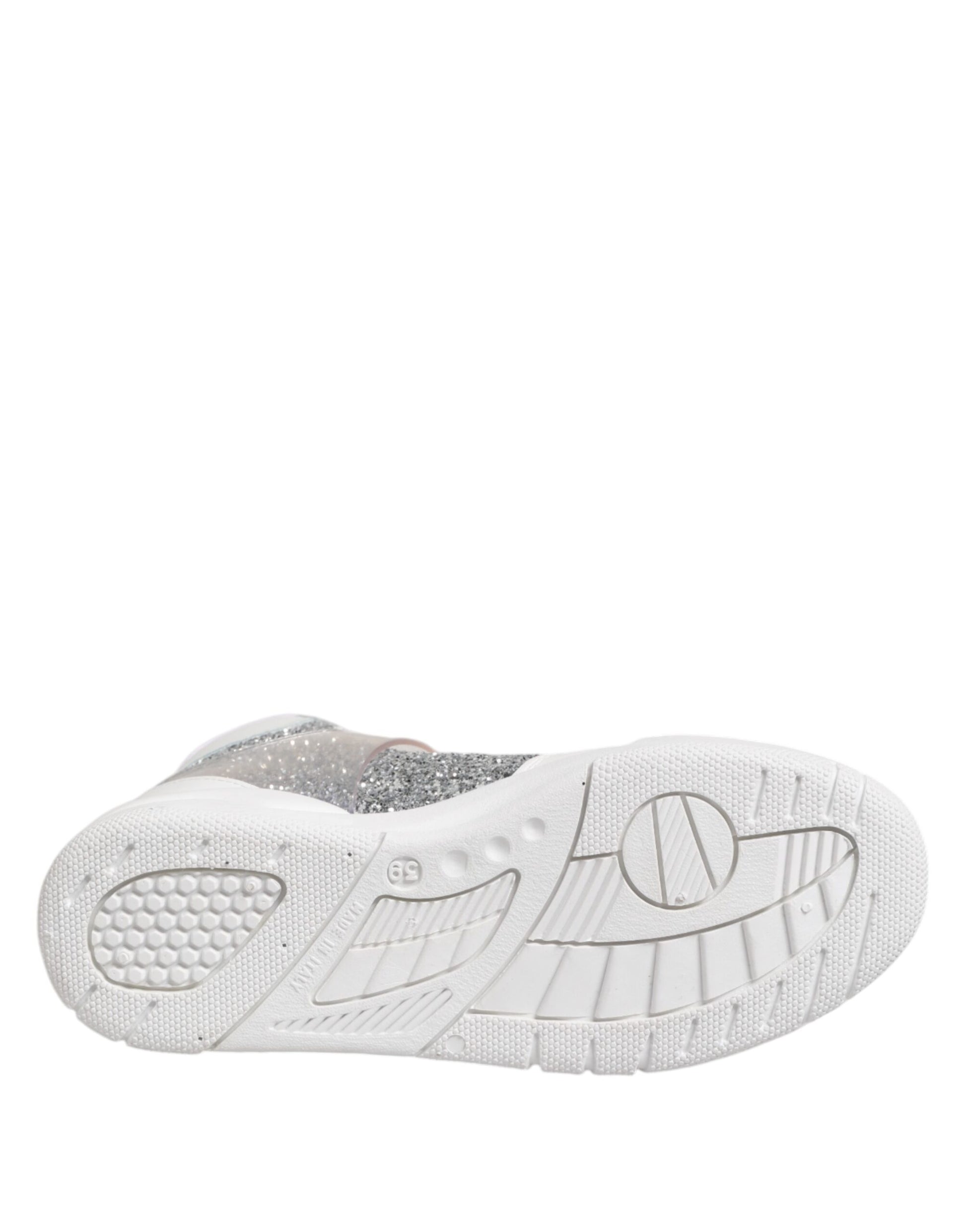 Chiara Ferragni White Silver High Top Women Sneakers Shoes by Chiara Ferragni