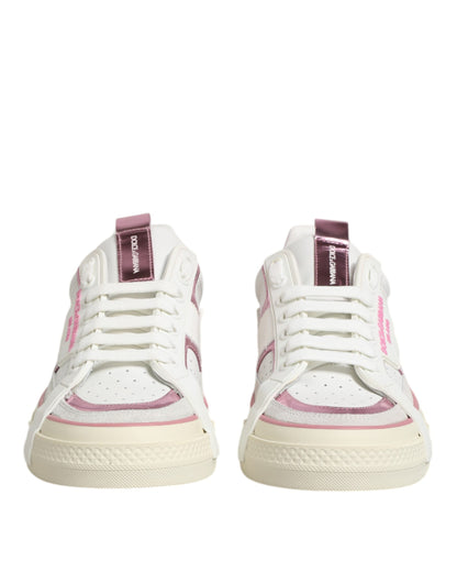 Dolce & Gabbana White Leather DG Logo Low Top Sneakers Shoes by Dolce & Gabbana