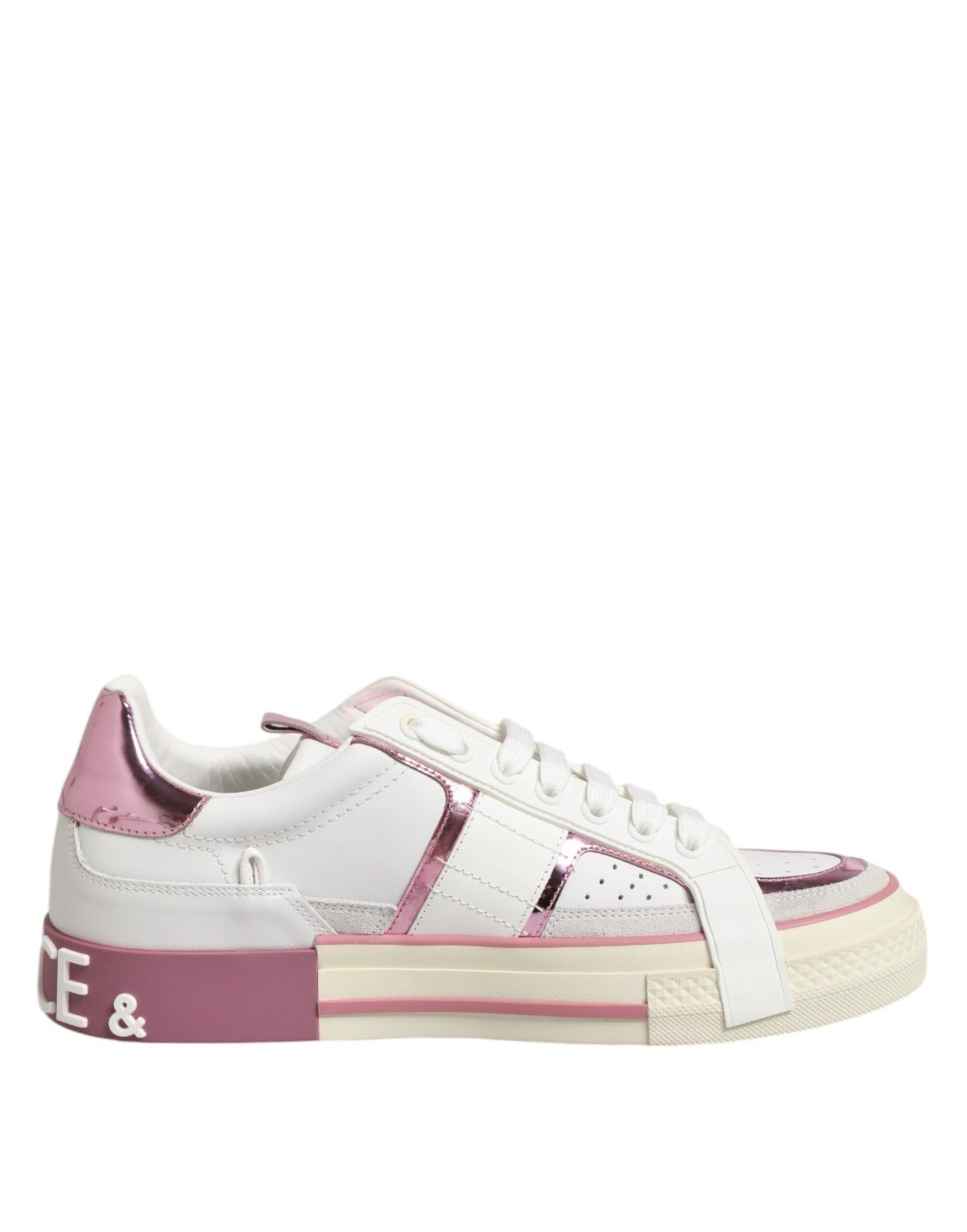 Dolce & Gabbana White Leather DG Logo Low Top Sneakers Shoes by Dolce & Gabbana