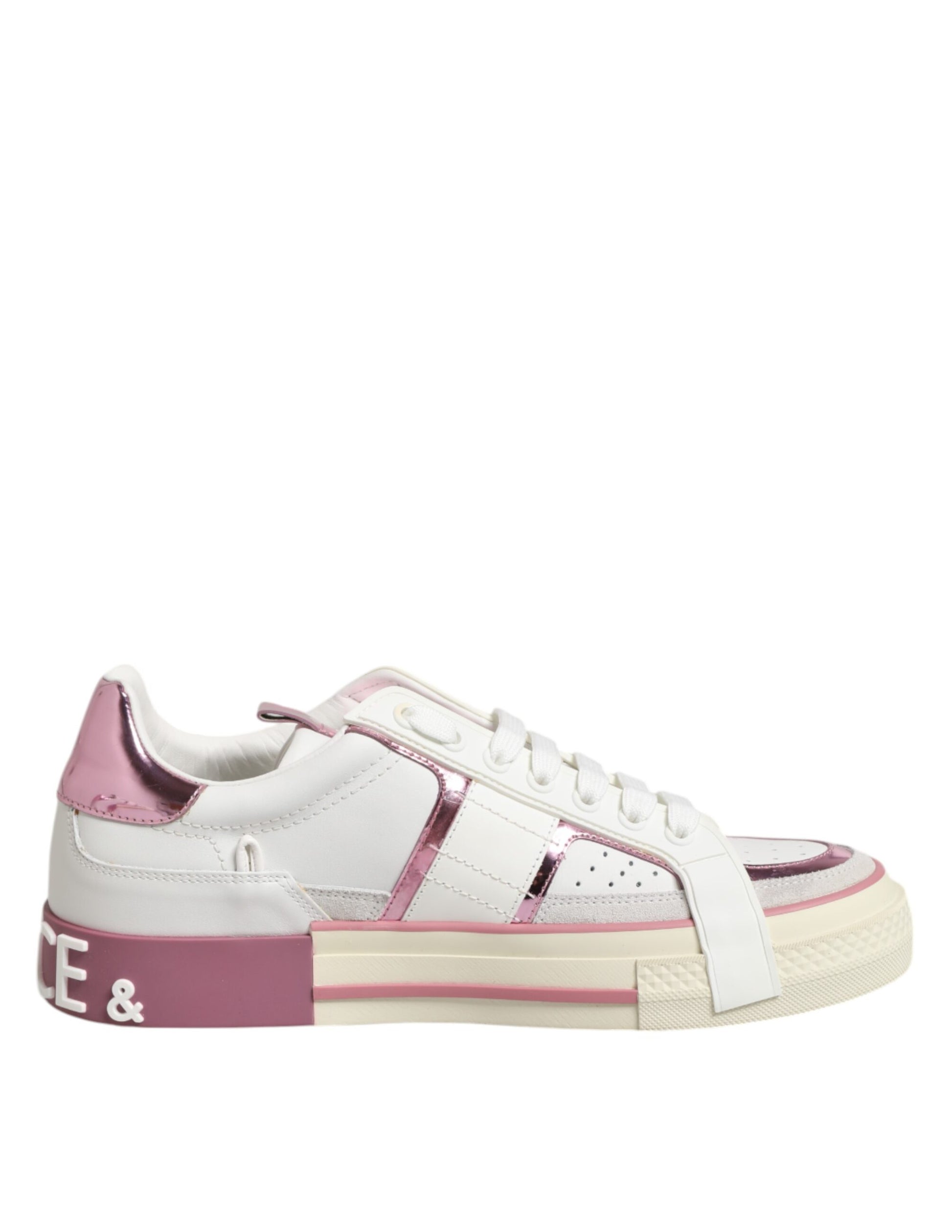 Dolce & Gabbana White Leather DG Logo Low Top Sneakers Shoes by Dolce & Gabbana