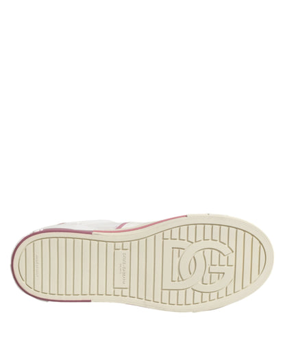 Dolce & Gabbana White Leather DG Logo Low Top Sneakers Shoes by Dolce & Gabbana