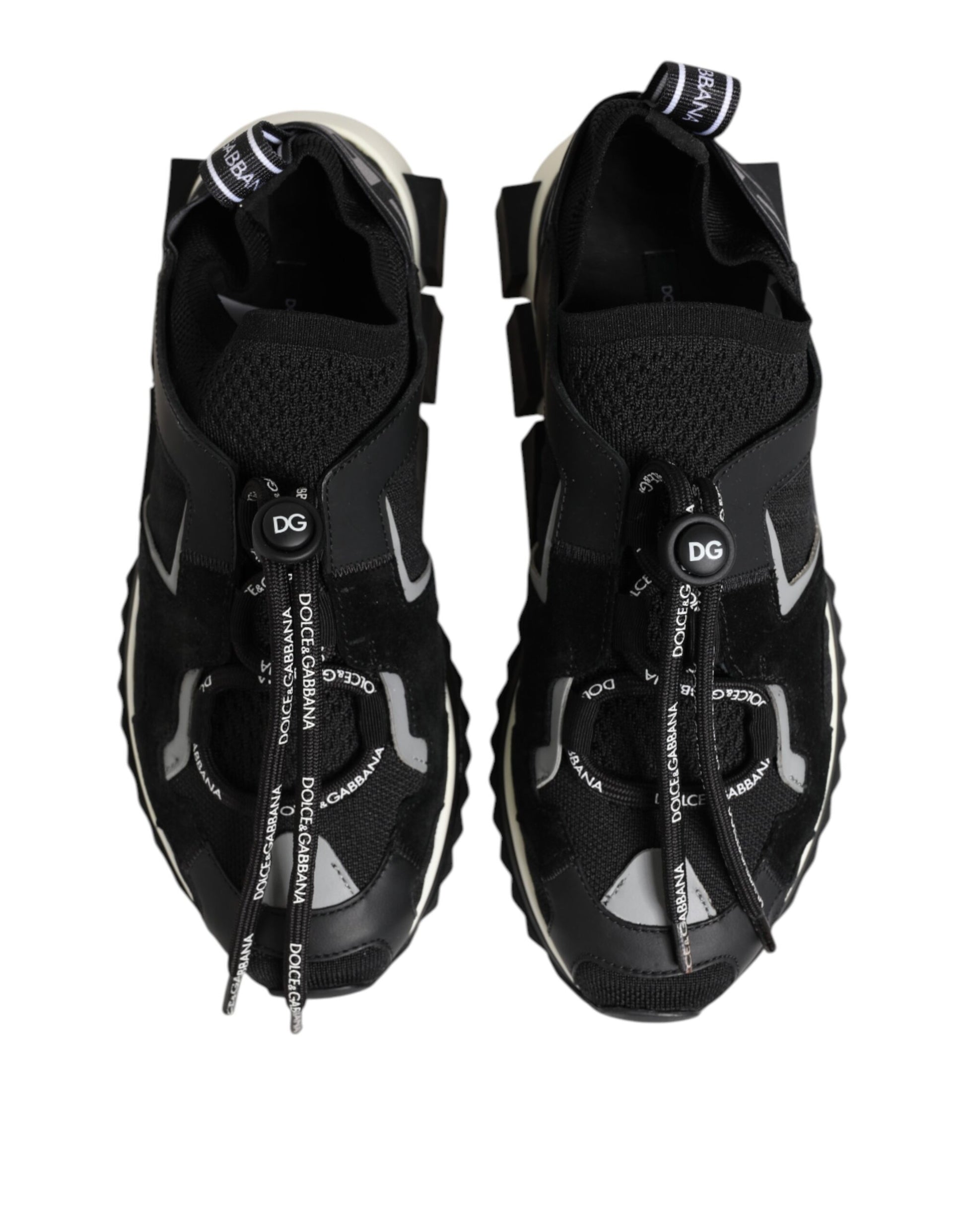 Dolce & Gabbana Black White Logo Sorrento Sneakers Shoes by Dolce & Gabbana