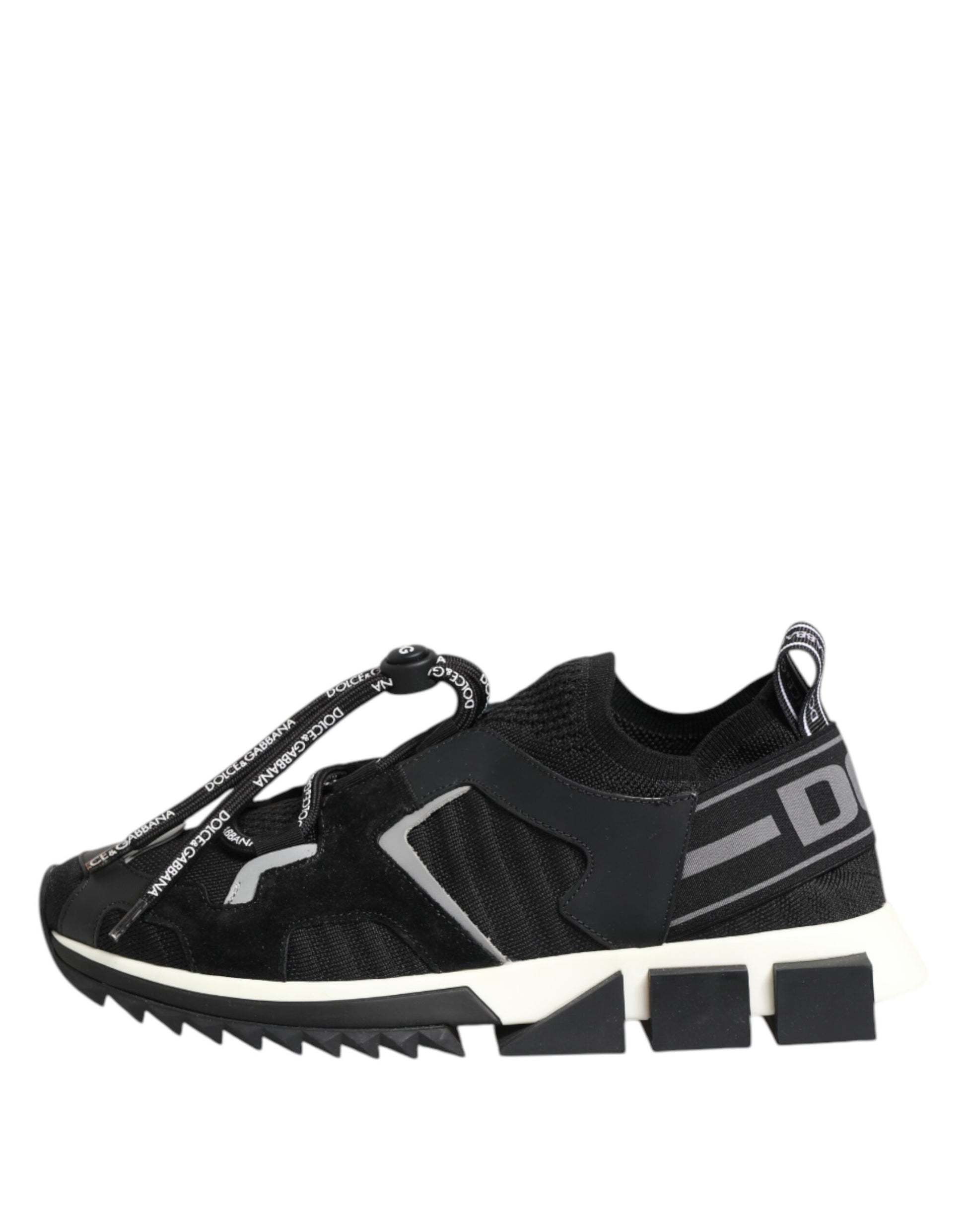 Dolce & Gabbana Black White Logo Sorrento Sneakers Shoes by Dolce & Gabbana