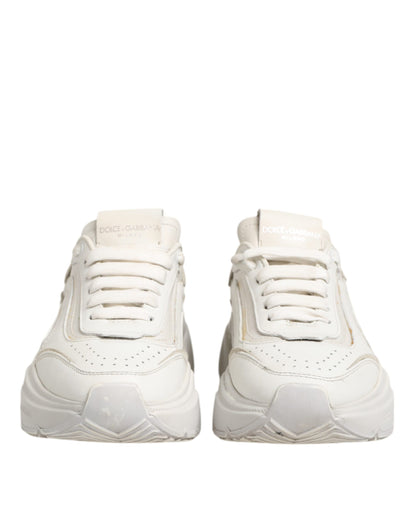 Dolce & Gabbana White DAYMASTER Calf Leather Sneakers Shoes by Dolce & Gabbana