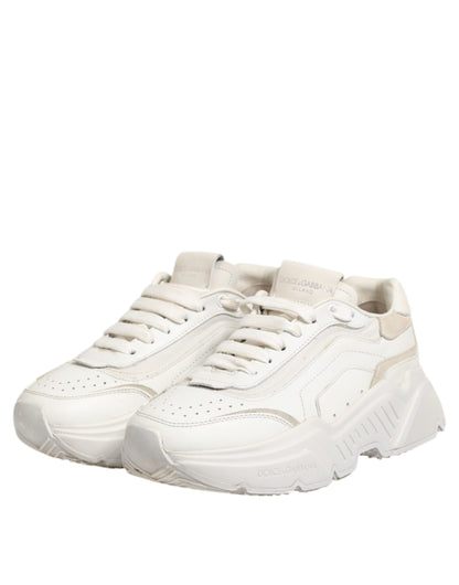 Dolce & Gabbana White DAYMASTER Calf Leather Sneakers Shoes by Dolce & Gabbana