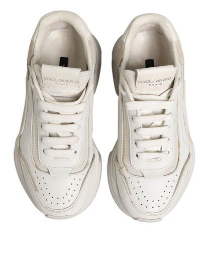 Dolce & Gabbana White DAYMASTER Calf Leather Sneakers Shoes by Dolce & Gabbana