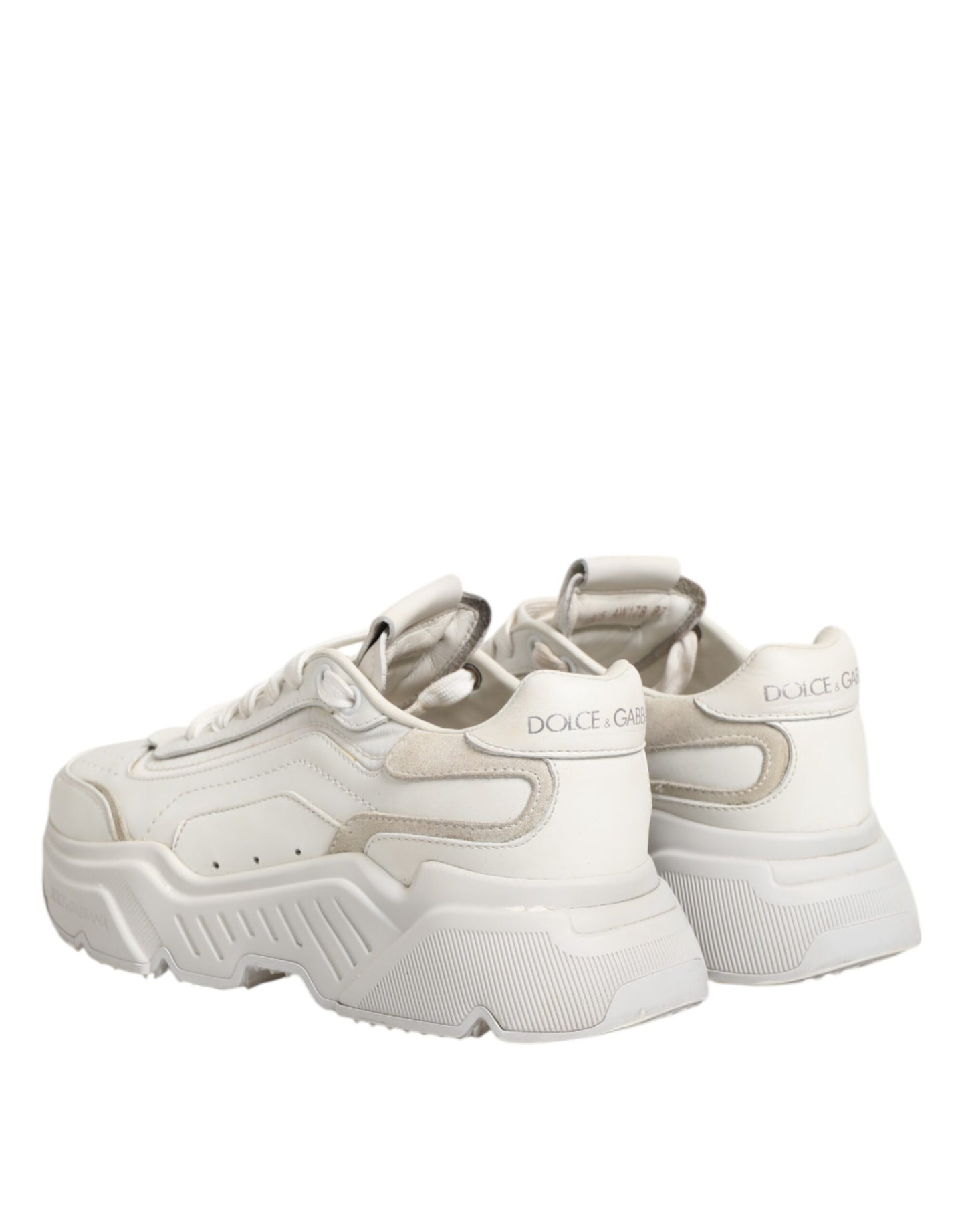 Dolce & Gabbana White DAYMASTER Calf Leather Sneakers Shoes by Dolce & Gabbana
