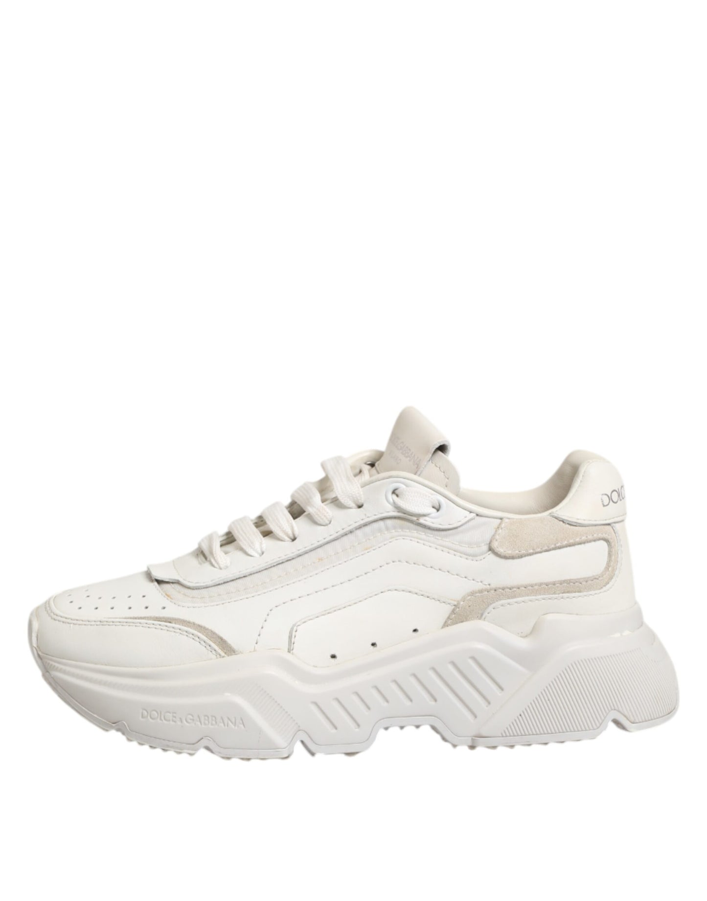 Dolce & Gabbana White DAYMASTER Calf Leather Sneakers Shoes by Dolce & Gabbana