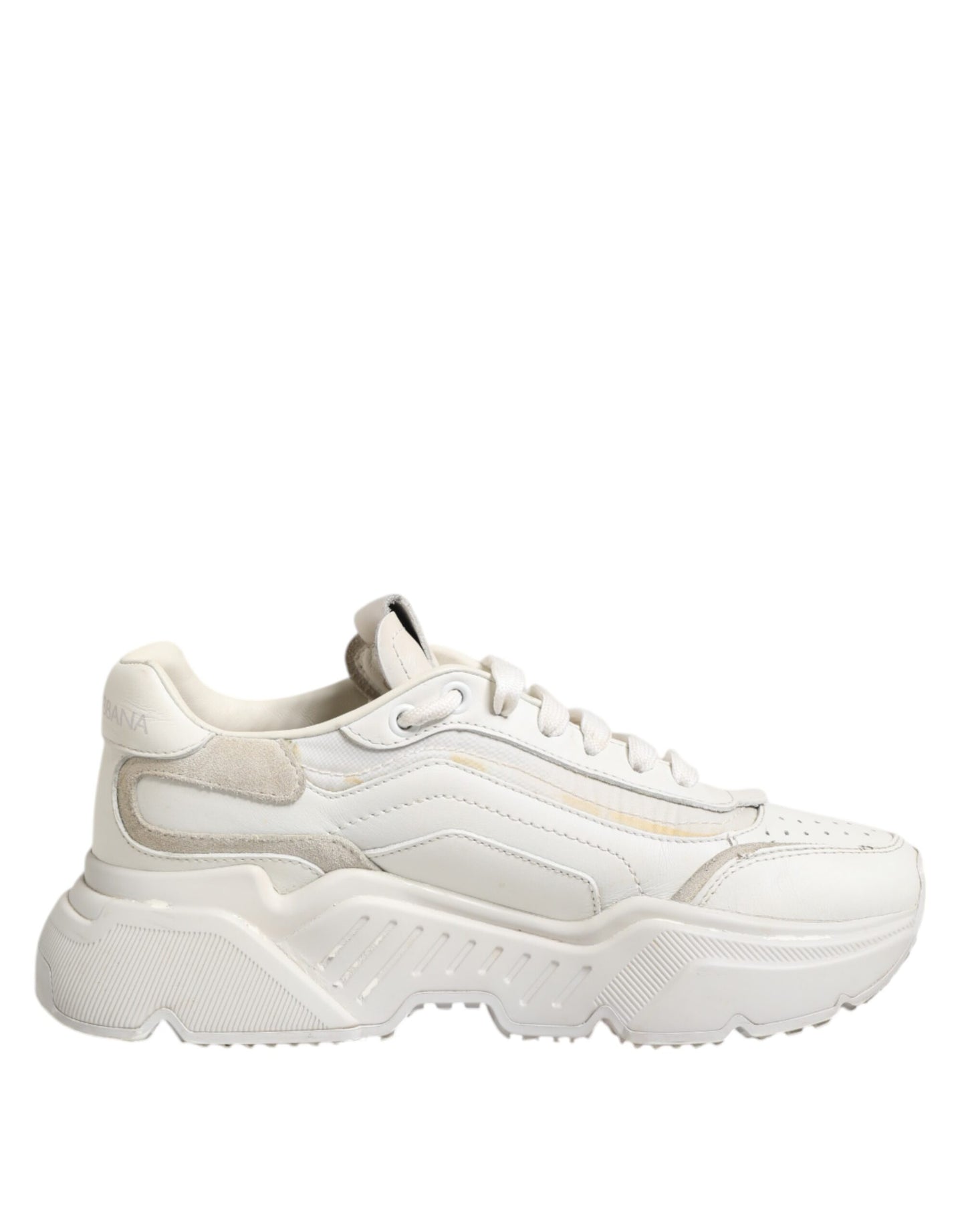 Dolce & Gabbana White DAYMASTER Calf Leather Sneakers Shoes by Dolce & Gabbana
